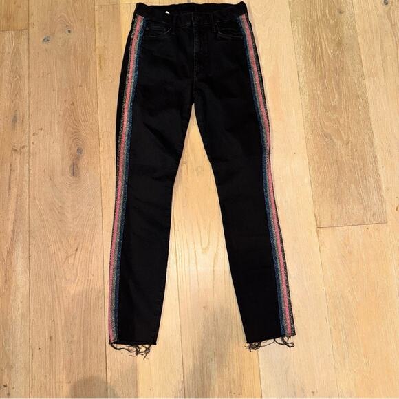 Mother High Waisted Looker Ankle Fray Guilty Glitter Racer 26 - Picture 8 of 16